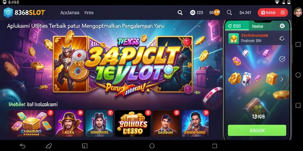 Tampilan antarmuka utama 8368SLOT dengan berbagai fitur Utility.