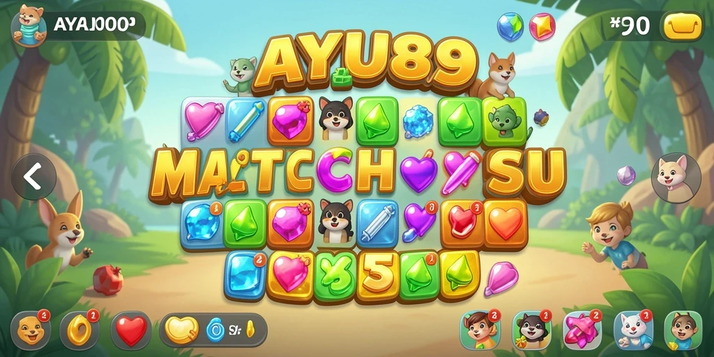 Tampilan gameplay AYU89 yang menyenangkan dan penuh warna.