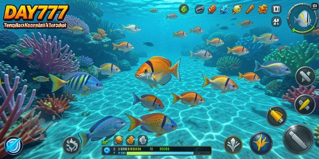 Tampilan gameplay Tembak Ikan dari DAY777 dengan grafik menarik.
