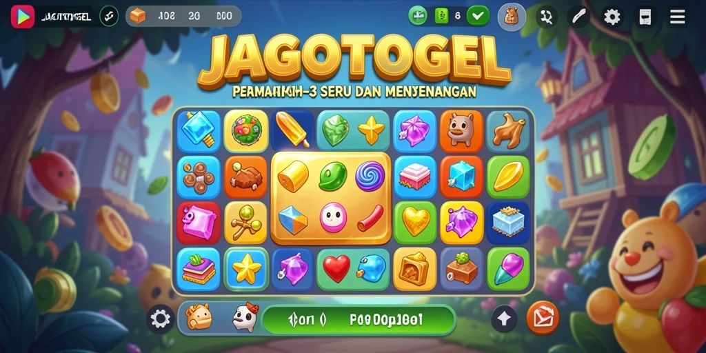 Screenshot gameplay JAGOTOGEL menampilkan keseruan permainan Match-3.