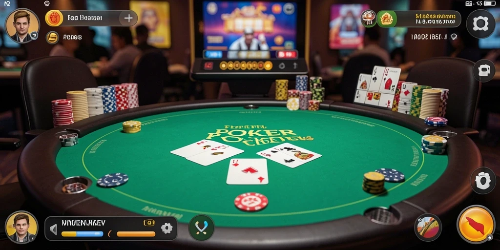 Tangkapan layar N32 menunjukkan gameplay Poker yang menarik dan kompetitif.