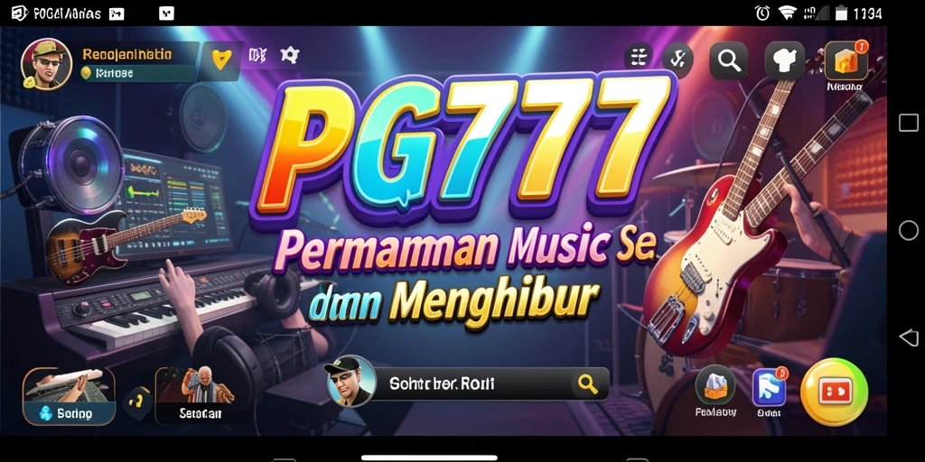 Tampilan gameplay PG777 menampilkan aksi seru bermain musik.