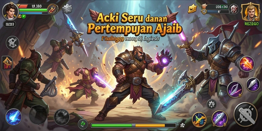 Tampilan aksi seru dari gameplay REZEGO dengan pertempuran yang mendebarkan.