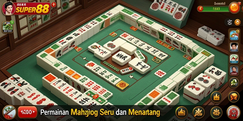 Screenshot gameplay SUPER88 menampilkan aksi seru permainan Mahjong yang menghibur.